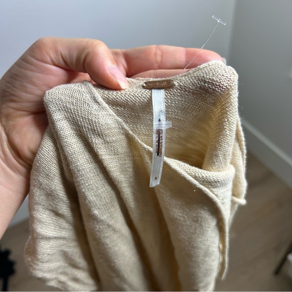 Free People Knit Cotton Viscose Neutral Long Tunic Tank Top Size Small - Picture 13 of 13